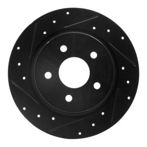 Hyundai Santa Cruz Brake Rotor (1) - Rear Left - R1 Concepts - Drilled & Slotted - Black - `22-`25